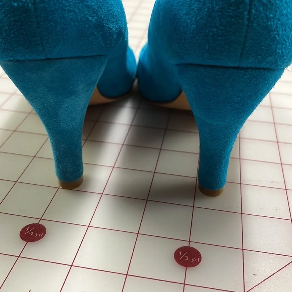 PLENTY BY TRACY REESE Anthro Jocasta Party/Office Turquoise/Azure Suede Pump 8